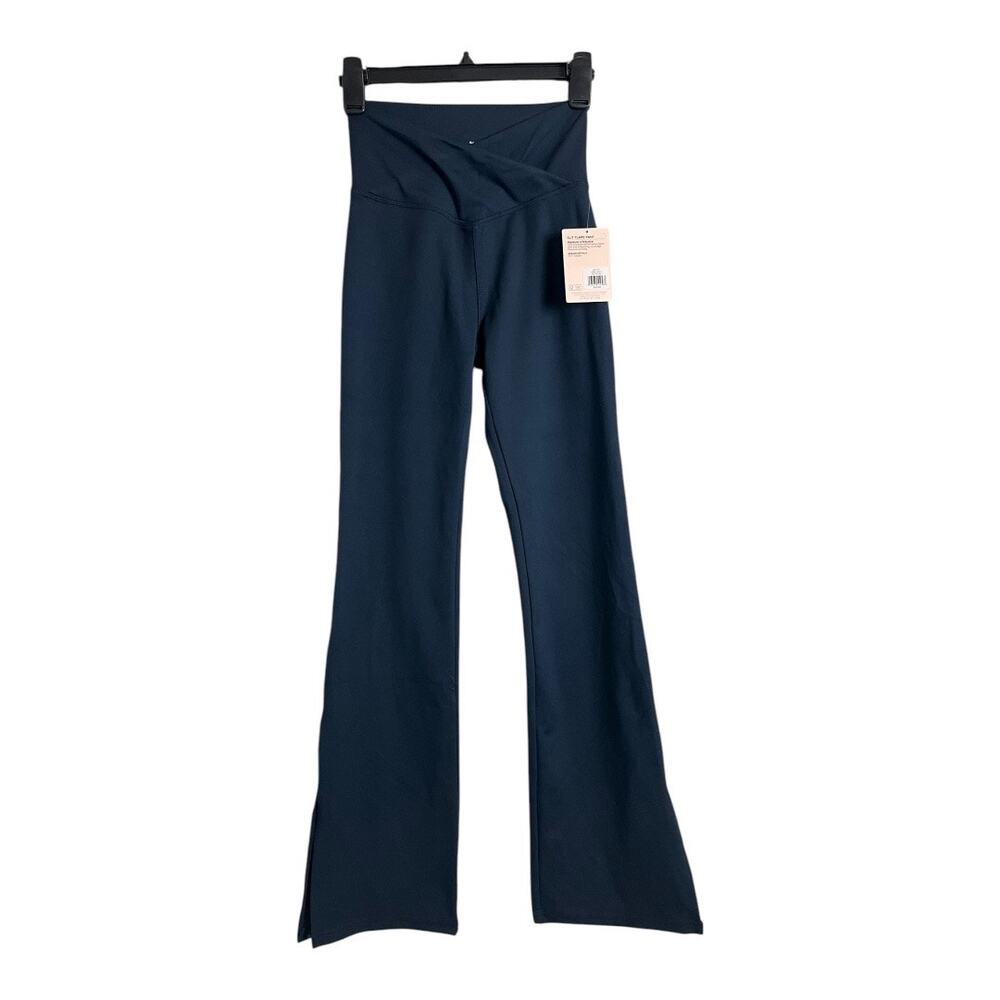 Danskin Slit Flare Pants D9712E Navy Blue Athletic Yoga Dance Pilates XS NWT New